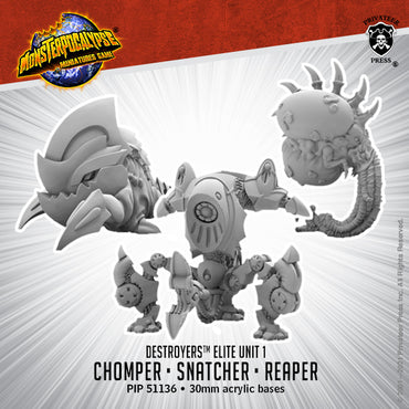 Monsterpocalypse Chomper, Snatcher, & Reaper Destroyers Elite Unit