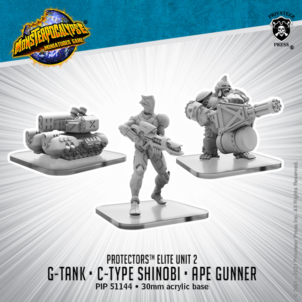 Monsterpocalyse GTank, CType Shinobi and Ape Gunner Protectors Units