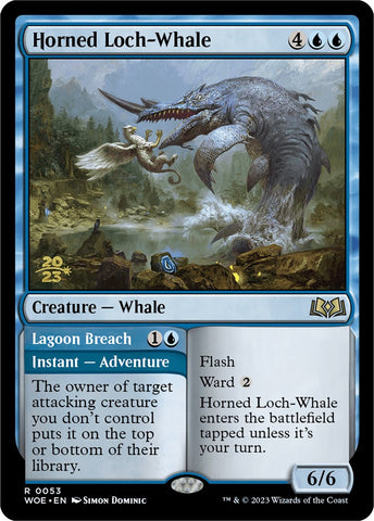 Horned Loch-Whale // Lagoon Breach (Promo Pack) [Wilds of Eldraine Promos]