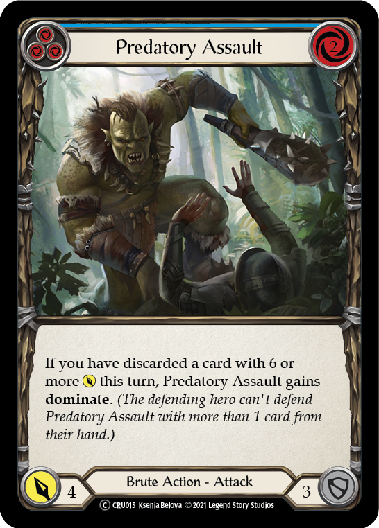 Predatory Assault (Blue) (Rainbow Foil) [U-CRU015-RF] Unlimited Rainbow Foil