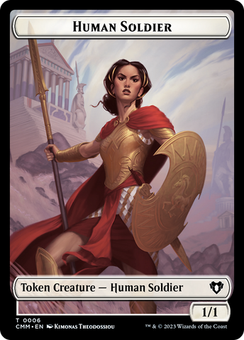 Human Soldier // Elemental (0025) Double-Sided Token [Commander Masters Tokens]