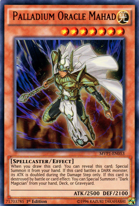 yugioh mahad card Palladium Oracle - The Dark Side of Dimensions Movie Pack EN053) is a 1st Edition Ultra Rare Spellcaster/Effect from the The Dark Side of Dimensions Movie Pack YuGiOh TCG Palladium Oracle Mahad