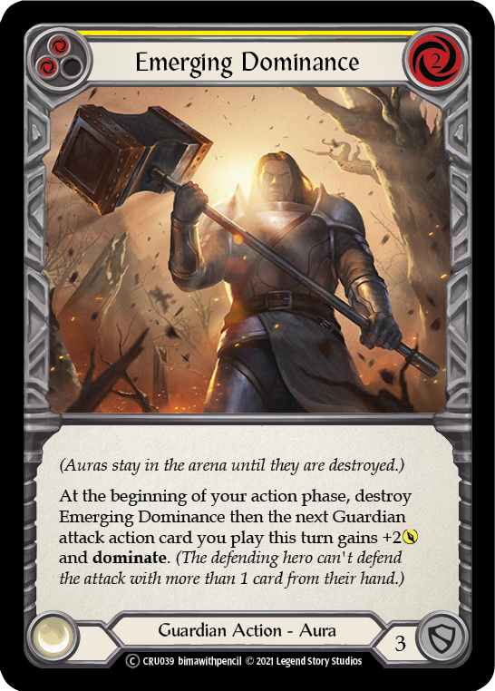 Emerging Dominance (Yellow) (Rainbow Foil) [U-CRU039-RF] Unlimited Rainbow Foil