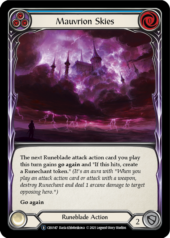 Mauvrion Skies (Blue) (Rainbow Foil) [U-CRU147-RF] Unlimited Rainbow Foil