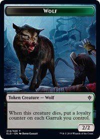 Wolf // Food (16) Double-sided Token [Throne of Eldraine Tokens]