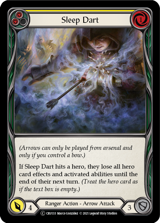 Sleep Dart (Yellow) (Rainbow Foil) [U-CRU133-RF] Unlimited Rainbow Foil