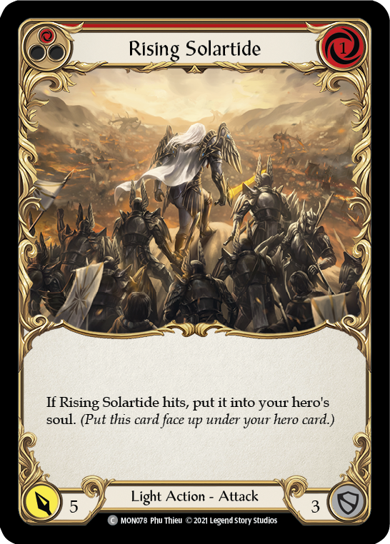 Rising Solartide (Red) (Rainbow Foil) [MON078-RF] 1st Edition Rainbow Foil