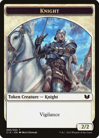 Gold // Knight (005) Double-Sided Token [Commander 2015 Tokens]