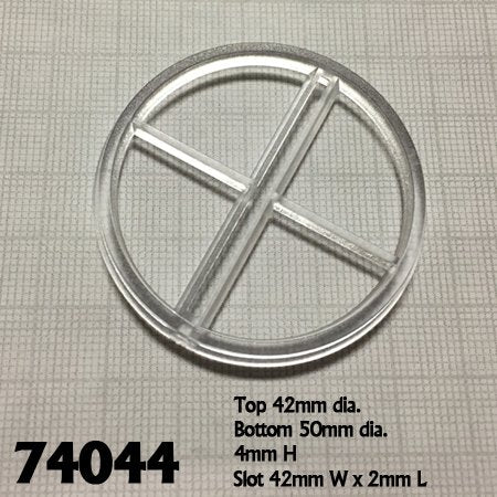 2 Inch Transparent Slotted Round w/ Long Hover Peg (5 bases, 5 pegs)