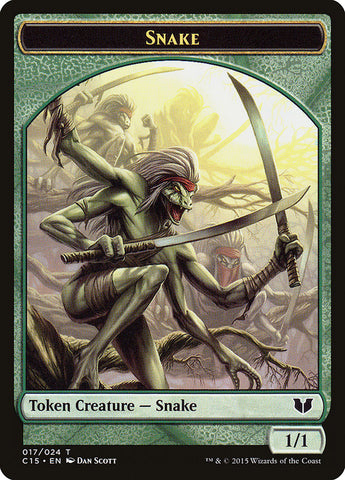 Snake (017) // Saproling Double-Sided Token [Commander 2015 Tokens]