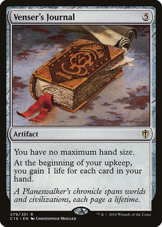 mtg commander card size Venser's Journal [Commander 2016]