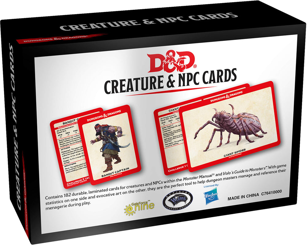 Dungeons & Dragons Creature and NPC Cards