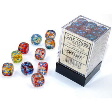 Chessex CHX 27959 Nebula: Primary/Blue 12mm D6 Dice Block (36 Dice)