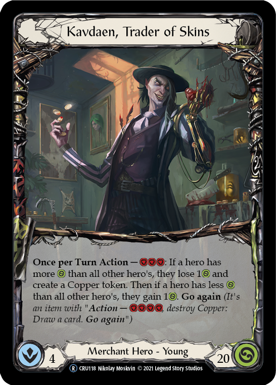 Kavdaen, Trader of Skins (Rainbow Foil) [U-CRU118-RF] Unlimited Rainbow Foil