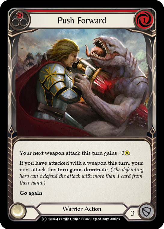 Push Forward (Red) (Rainbow Foil) [U-CRU094-RF] Unlimited Rainbow Foil
