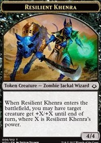 Resilient Khenra // Zombie Double-sided Token [Hour of Devastation Tokens]