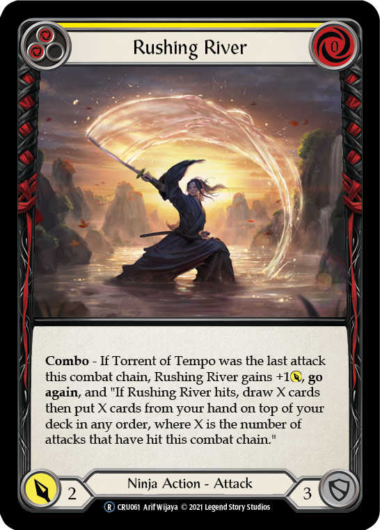 Rushing River (Yellow) (Rainbow Foil) [U-CRU061-RF] Unlimited Rainbow Foil