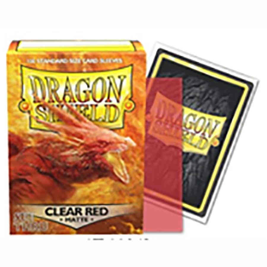Dragon Shields: (100) Matte Clear Red