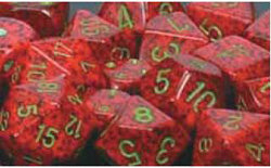 7CT SPECKLED POLY STRAWBERRY DICE SET