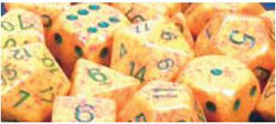 7CT SPECKLED POLY LOTUS DICE SET