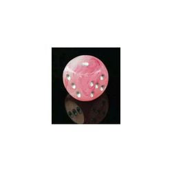 D6 -- 16MM GHOSTLY GLOW DICE, PINK/SILVER, 12CT