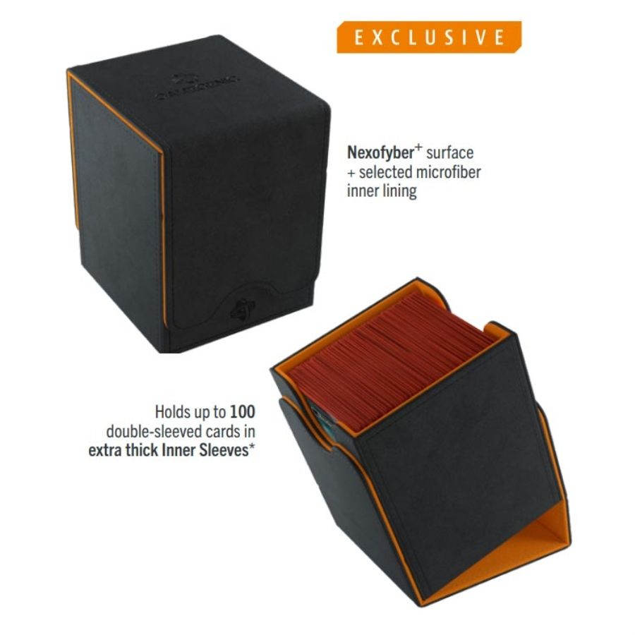 GAMEGENIC: SQUIRE 100+ XL DECK BOX (BLACK/ORANGE)
