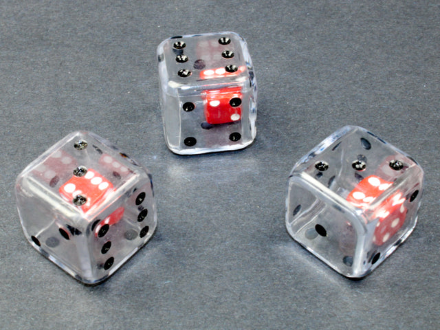 19mm Double Dice Clear/black
.