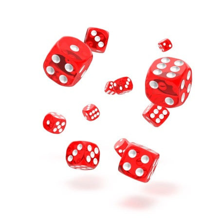 OAKIE DOAKIE DICE: D6 12MM TRANSLUCENT - RED (36CT)