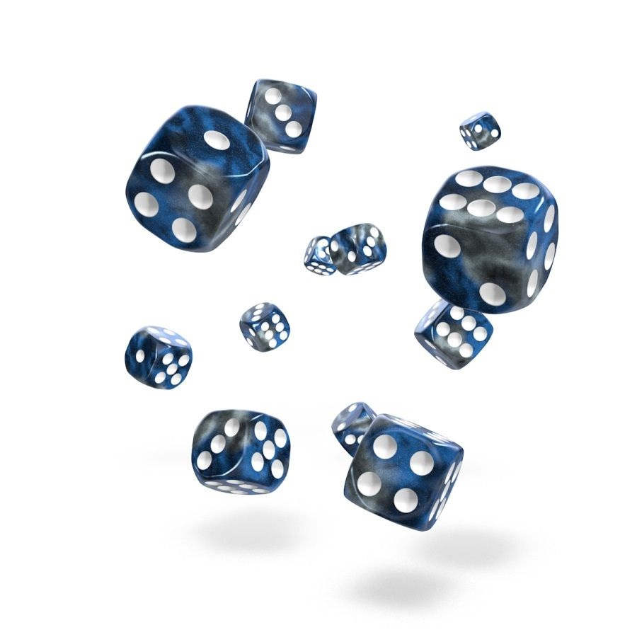OAKIE DOAKIE DICE: D6 12MM GEMIDICE - LIQUID STEEL (36CT)