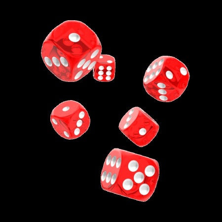 OAKIE DOAKIE DICE: D6 16MM TRANSLUCENT - RED (12CT)