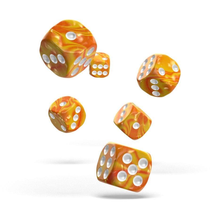 OAKIE DOAKIE DICE: D6 16MM GEMIDICE - SUNSTONE (12CT)