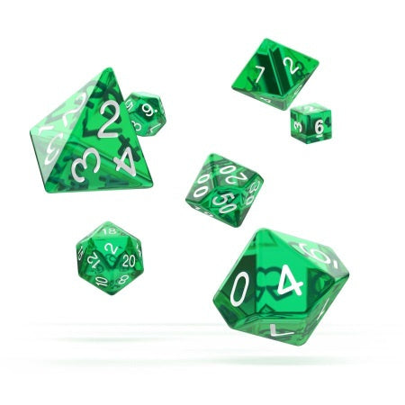 OAKIE DOAKIE DICE: POLYHEDRAL RPG SET TRANSLUCENT - GREEN (7CT)