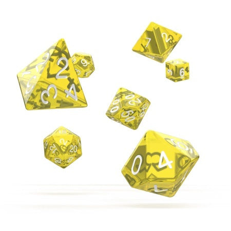 OAKIE DOAKIE DICE: POLYHEDRAL RPG SET TRANSLUCENT - YELLOW (7CT)
