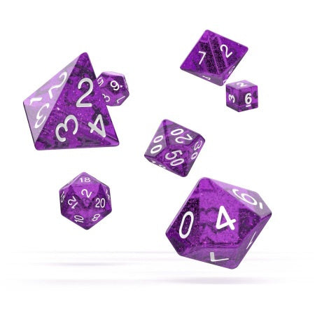 OAKIE DOAKIE DICE: POLYHEDRAL RPG SET SPECKLED - PURPLE (7CT)