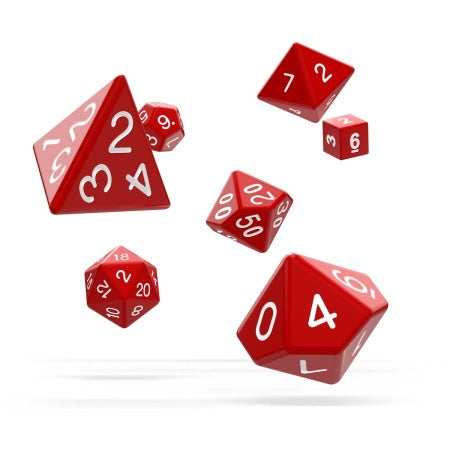 OAKIE DOAKIE DICE: POLYHEDRAL RPG SET SOLID - RED (7CT)