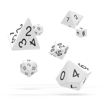 OAKIE DOAKIE DICE: POLYHEDRAL RPG SET SOLID - WHITE (7CT)