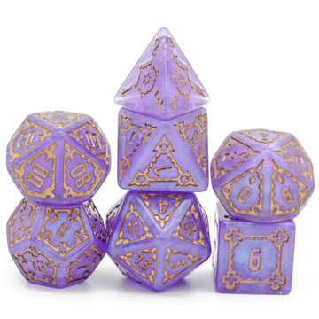 HUGE PURPLE CASTLE DICE SET - 25MM