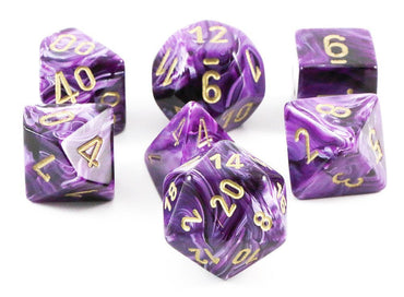 Vortex Purple/gold Polyhedral 7-Dice Set
