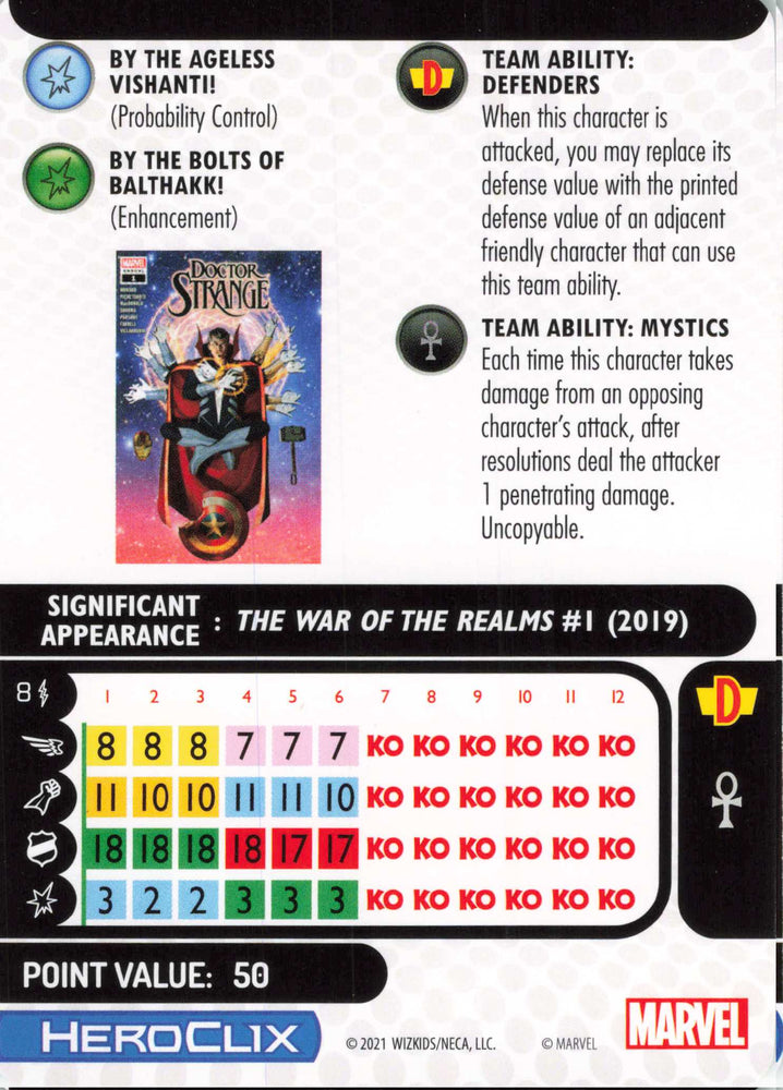 Dr. Strange #050 Super Rare Avengers: War of the Realms