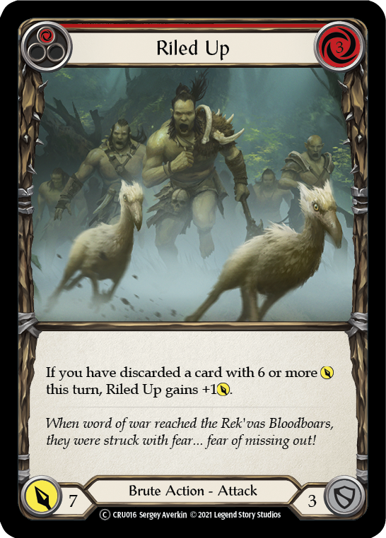 Riled Up (Red) (Rainbow Foil) [U-CRU016-RF] Unlimited Rainbow Foil