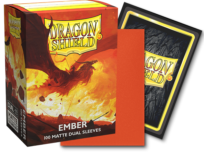 Dragon Shields: (100) Matte Dual Sleeves Ember