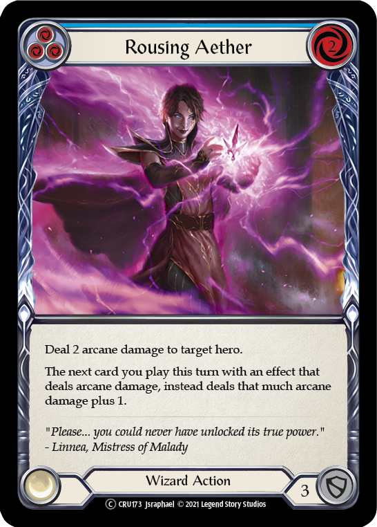 Rousing Aether (Blue) (Rainbow Foil) [U-CRU173-RF] Unlimited Rainbow Foil