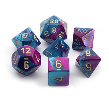Gemini Purple-Teal/Gold Polyhedral 7-Die Set