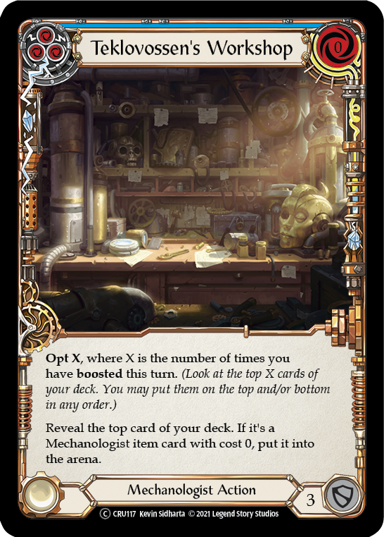 Teklovossen's Workshop (Blue) (Rainbow Foil) [U-CRU117-RF] Unlimited Rainbow Foil
