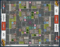 Monsterpocalypse Obliteration Boulevard Fabric Playmat Neoprene generic box packaging