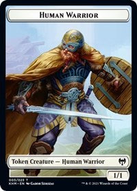 Human Warrior // Emblem - Tibalt, Cosmic Impostor Double-sided Token [Kaldheim Tokens]