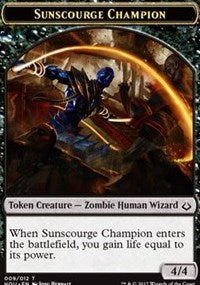 Sunscourge Champion // Zombie Double-sided Token [Hour of Devastation Tokens]