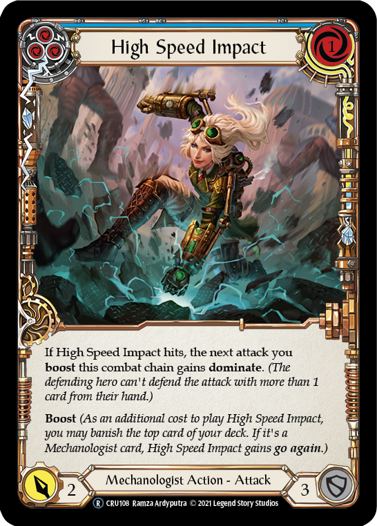 High Speed Impact (Blue) (Rainbow Foil) [U-CRU108-RF] Unlimited Rainbow Foil