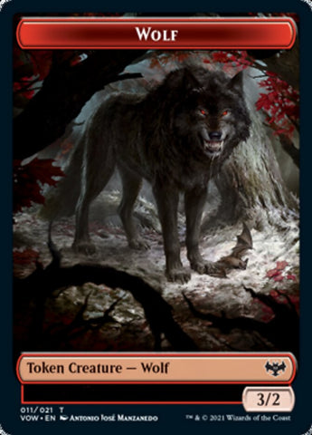 Wolf (011) // Wolf (014) Double-sided Token [Innistrad: Crimson Vow Tokens]