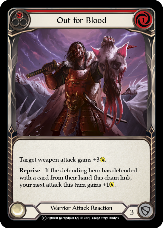Out for Blood (Red) (Rainbow Foil) [U-CRU088-RF] Unlimited Rainbow Foil